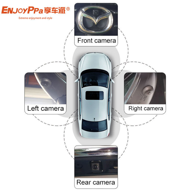 Display LCD 360 Sistemas de câmeras de carro para Mazda CX3 Recording Decoder HD Camera