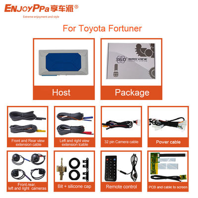 Material ABS Sistema de câmera de carro de 360 graus para conexão de fio Toyota Fortuner